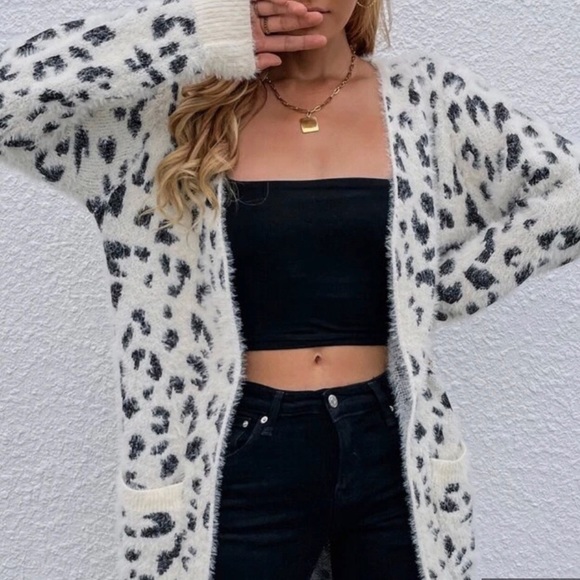 HP🥳~All Over Pattern Fluffy Knit Cardigan~ - Picture 5 of 9